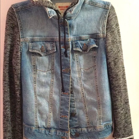 MOSSIMO SUPLY CO hoodie long sleeve Jean jacket S - Picture 7 of 8